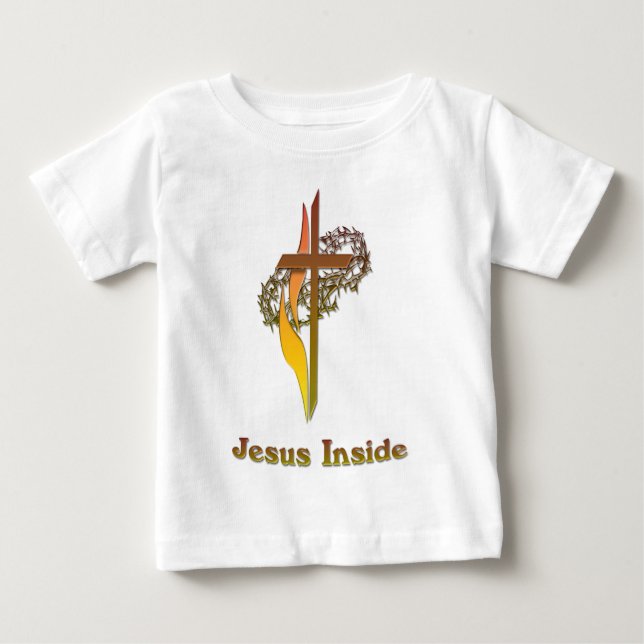 Camiseta Para Bebê Jesus Dentro (Frente)