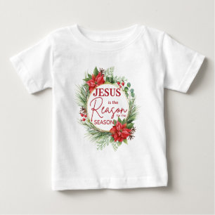 Camiseta Para Bebê Jesus é a razão do Natal da temporada