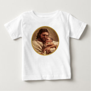 Camiseta Para Bebê Jesus e criança