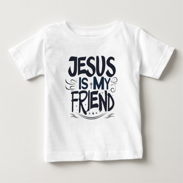 Camiseta Para Bebê Jesus É Meu Amigo (Frente)
