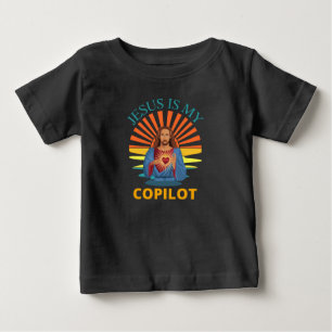 CAMISETA PARA BEBÊ JESUS É MEU COPILOTO