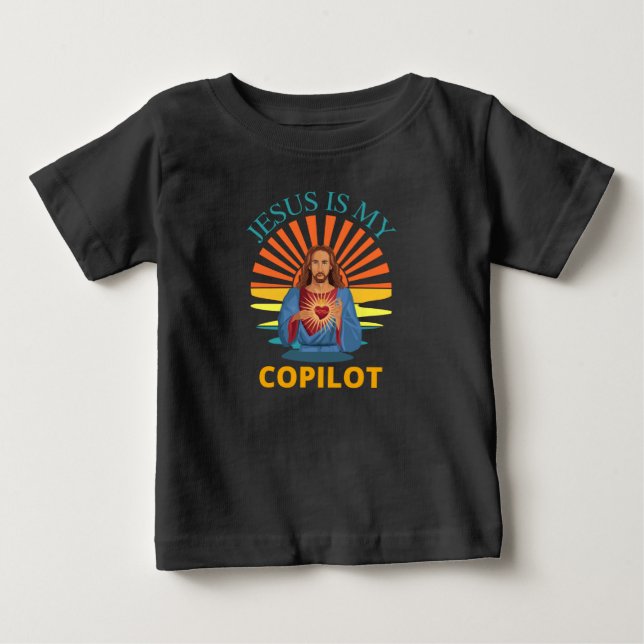 CAMISETA PARA BEBÊ JESUS É MEU COPILOTO (Frente)