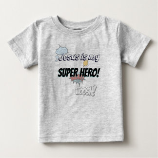 Camiseta Para Bebê Jesus é o meu Super Herói!