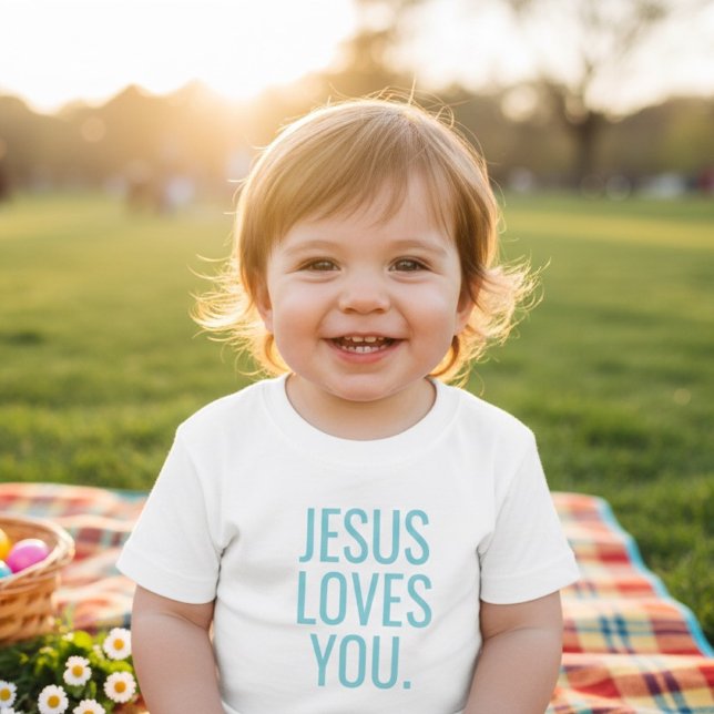 Camiseta Para Bebê Jesus Loves You | Christian Toddler  (Criador carregado)