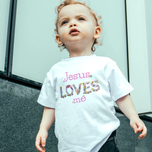 Camiseta Para Bebê Jesus me ama (Jesus loves me baby T-Shirt)