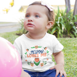 Camiseta Para Bebê JESUS ME AMA Cristão