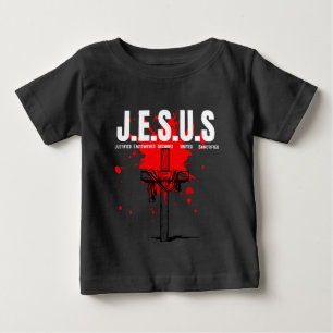 Camiseta Para Bebê JESUS - Reze o Evangelho Espiritual Por