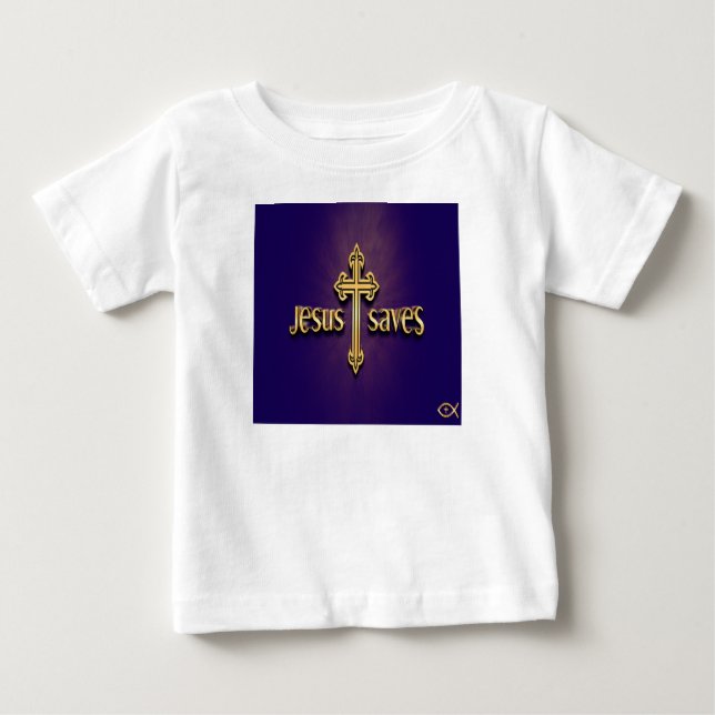 Camiseta Para Bebê Jesus salvar 4 (Frente)
