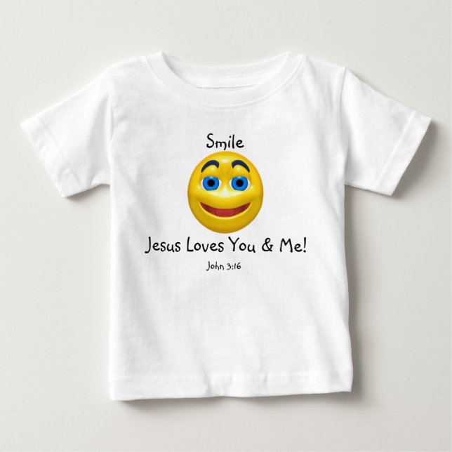 Camiseta Para Bebê Jesus Te Ama Personalize-o (Frente)