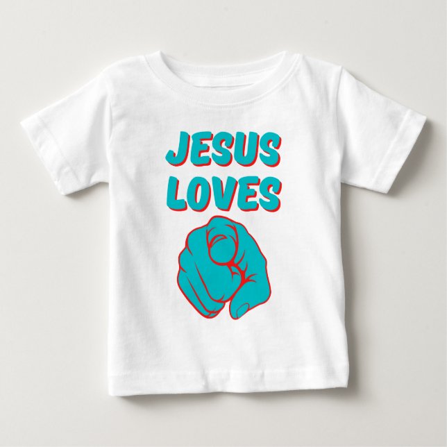 Camiseta Para Bebê Jesus Te Ama Uma Citação Baseada Na Fé (Frente)