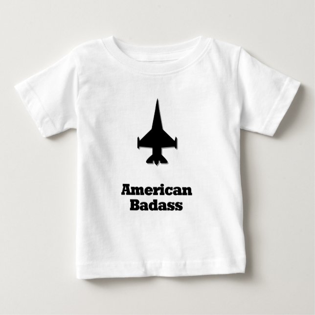 Camiseta Para Bebê Jet American Badass (Frente)