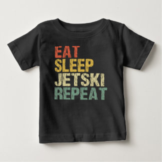 Camiseta Para Bebê Jetski Eat Sleep Repeat Retro Style Funny