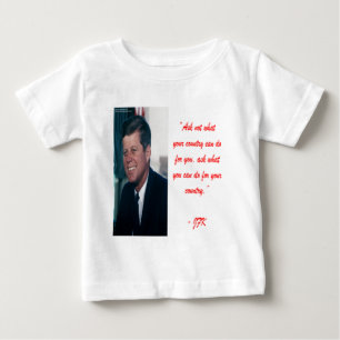 Camiseta Para Bebê JFK & Citação do "Perguntem Não"