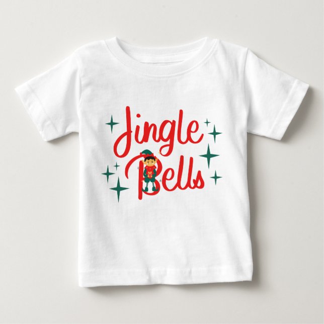 Camiseta Para Bebê Jingle Bells Baby Fine Jersey (Frente)