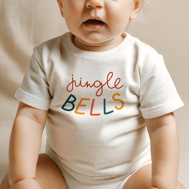Camiseta Para Bebê Jingle Bells Meu Primeiro Natal (Criador carregado)