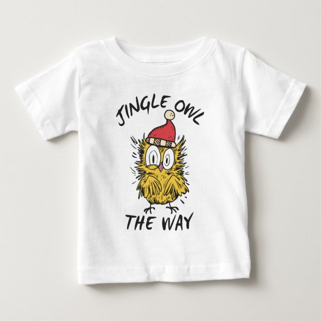 Camiseta Para Bebê Jingle Owl do jeito que Papais noeis Engraçados Co (Frente)