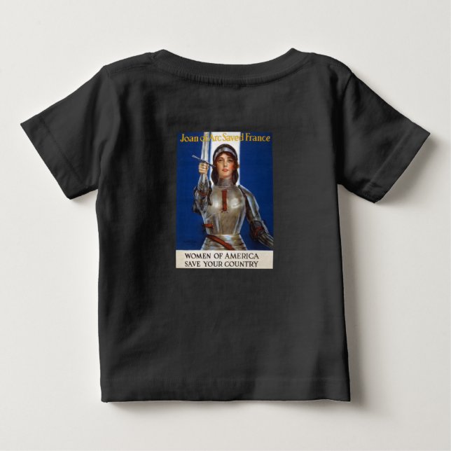 Camiseta Para Bebê Joana d'Arc: A Donzela de Orléans, Heroína Cavalei (Verso)