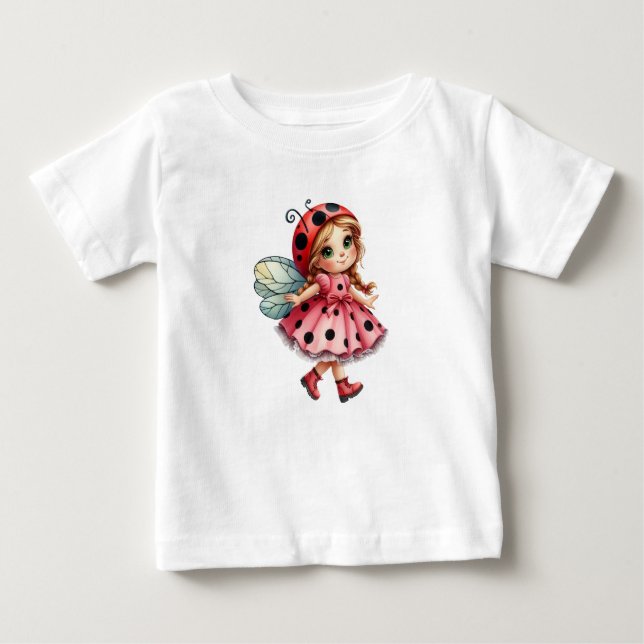 Camiseta Para Bebê Joaninha Brincalhona (Frente)