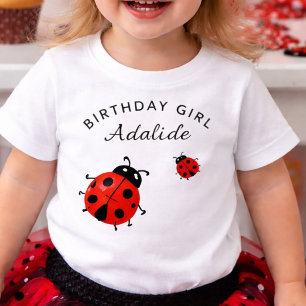 Camiseta Para Bebê Joaninha Vermelha Moderna Fofa Personalizada