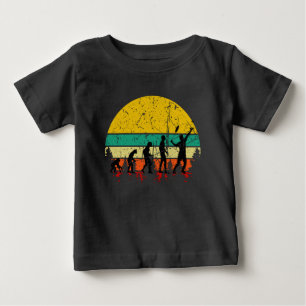 Camiseta Para Bebê Jogador de Badminton Retro Evolução do Badminton