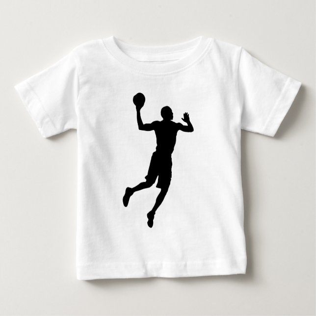 Camiseta Para Bebê Jogador de basquete de pop Art Silhouket (Frente)
