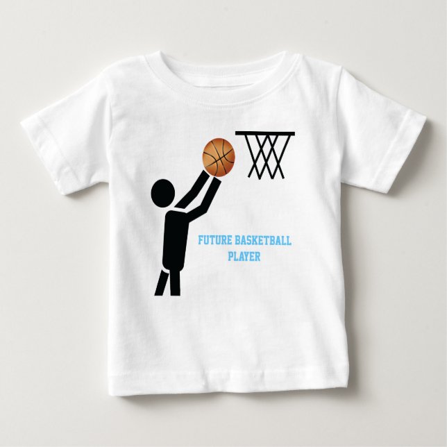 Camiseta Para Bebê Jogador de basquetebol do futuro com bola personal (Frente)