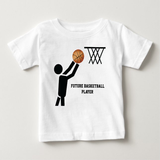 Camiseta Para Bebê Jogador de basquetebol do futuro com bola personal (Frente)