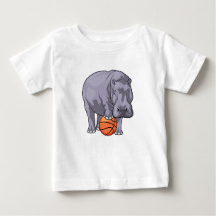 Camiseta Para Bebê Jogador de basquetebol do Hippo