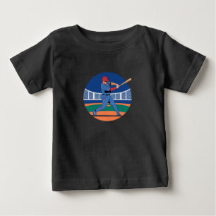 Camiseta Para Bebê Jogador de beisebol em ação