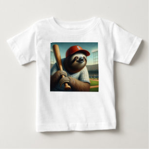 Camiseta Para Bebê Jogador de Beisebol Leve