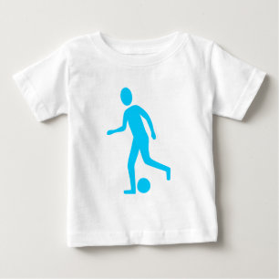Camiseta Para Bebê Jogador de Futebol - Azul Céu
