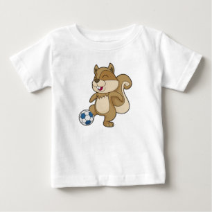 Camiseta Para Bebê Jogador de futebol do Esquilo