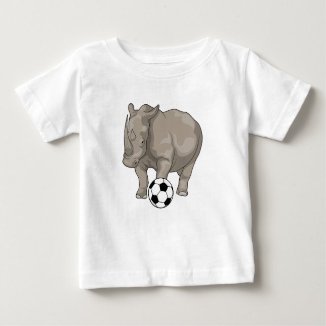 Camiseta Para Bebê Jogador de futebol do Rhino (Frente)