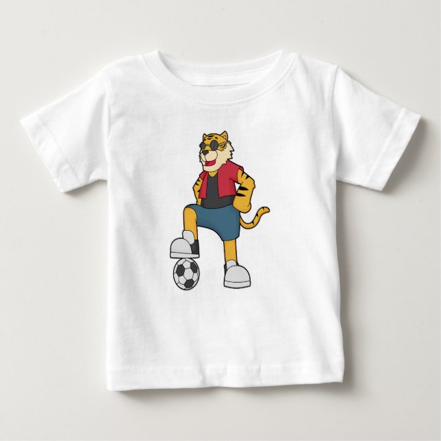 Camiseta Para Bebê Jogador de futebol do Tigre (Frente)