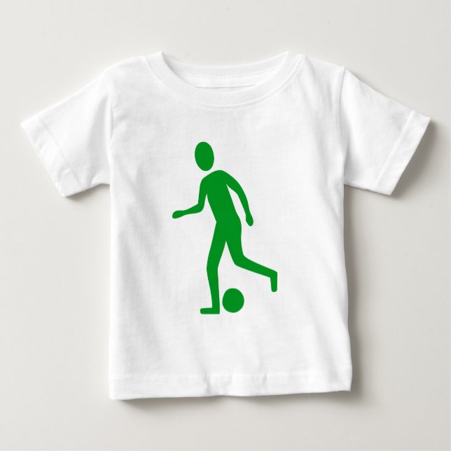 Camiseta Para Bebê Jogador de futebol - Grass Green (Frente)