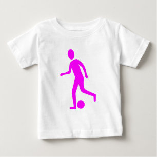 Camiseta Para Bebê Jogador de futebol - magenta