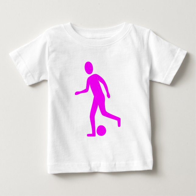 Camiseta Para Bebê Jogador de futebol - Magenta (Frente)