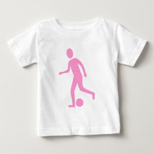 Camiseta Para Bebê Jogador de futebol - Rosa (Frente)