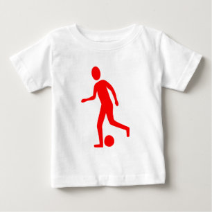 Camiseta Para Bebê Jogador de futebol - Vermelho