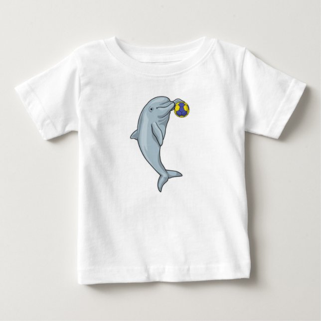Camiseta Para Bebê Jogador de handebol Dolphin Handebol (Frente)
