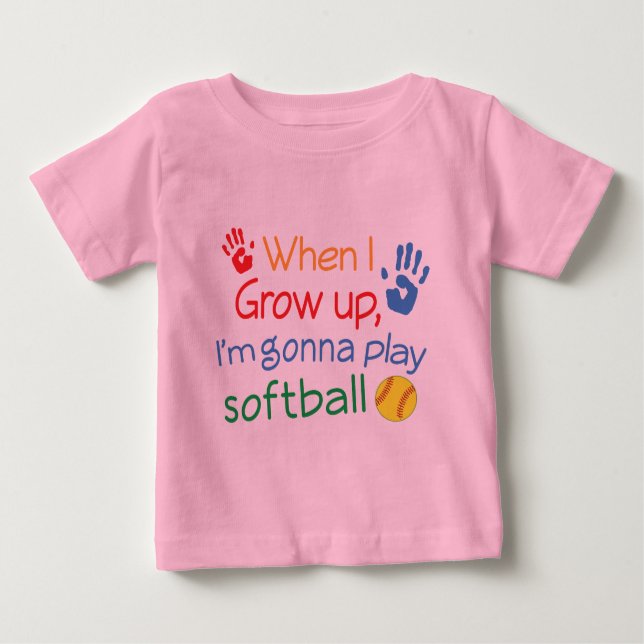 Camiseta Para Bebê Jogador de softball futuro (Frente)