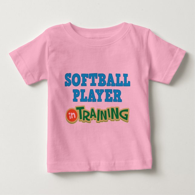 Camiseta Para Bebê Jogador de softball no treinamento (futuro) (Frente)