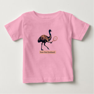 Camiseta Para Bebê Jogador de Tênis Emu - Forehand na Linha de Base