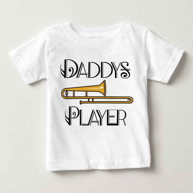 Camiseta Para Bebê Jogador de Trombone do pai Toddler / T-shirt Crian (Frente)