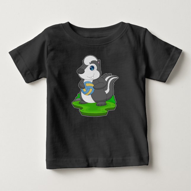 Camiseta Para Bebê Jogador de Volei de Praia Skunk (Frente)