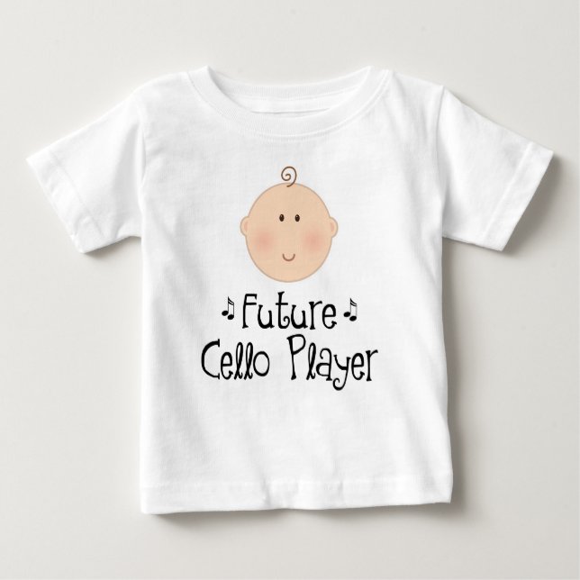 Camiseta Para Bebê Jogador futuro bonito do violoncelo (Frente)