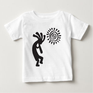 Camiseta Para Bebê Jogando flauta na camisa-T Sun Kokopelli