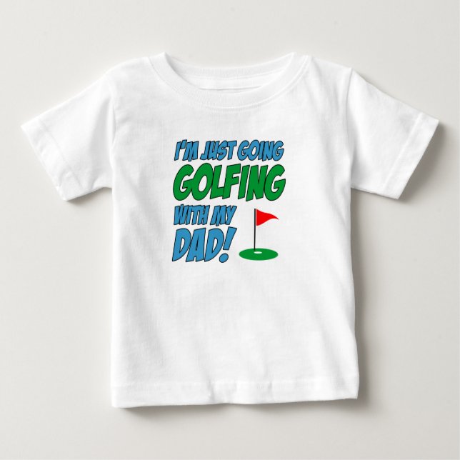 Camiseta Para Bebê Jogando Golfe Com o Papai Criança (Frente)