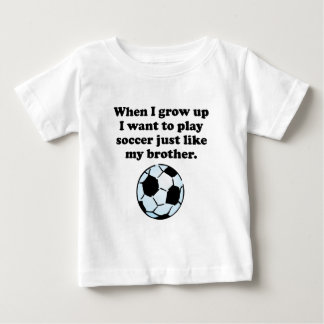 Camiseta Para Bebê Jogar Futebol Como Meu Irmão