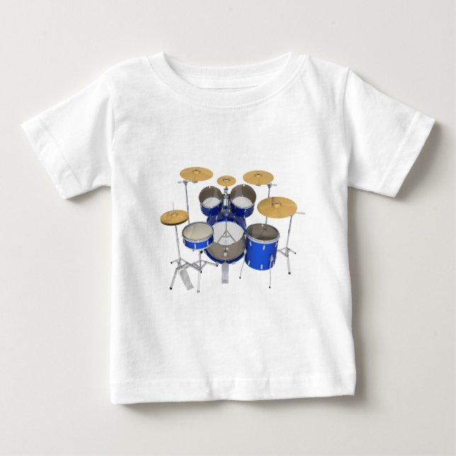 Camiseta Para Bebê Jogo azul do cilindro: (Frente)